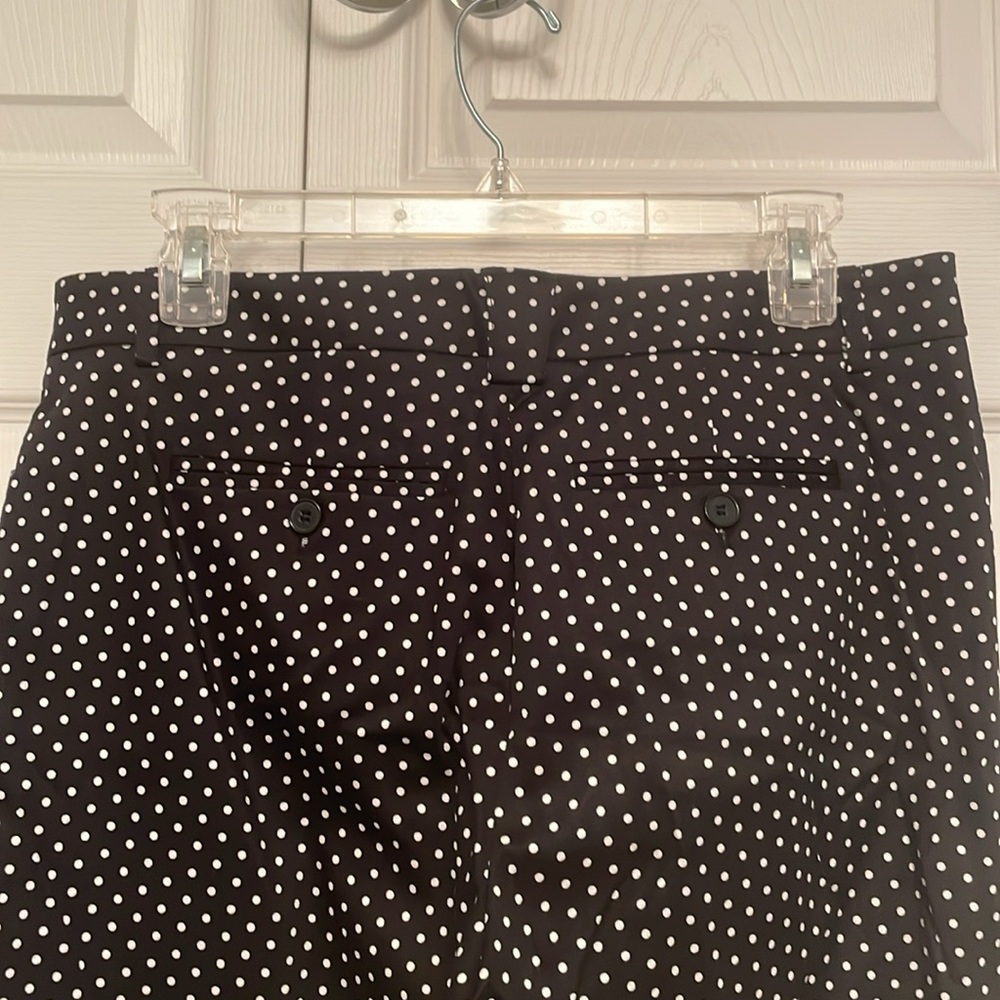 NWT $43 New York & Company Polka Dots Crop Pants 7th Avenue Pants Black & White - Picture 4 of 16